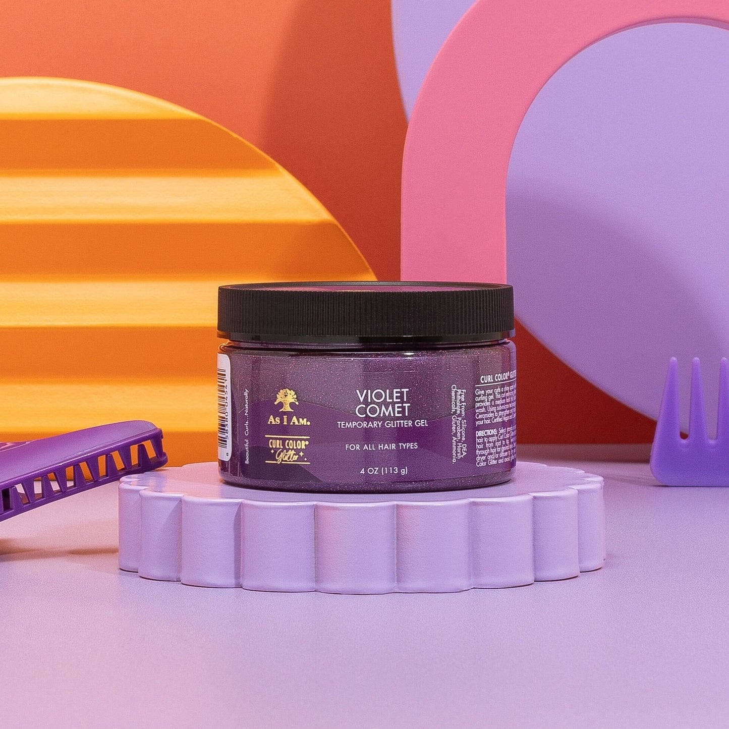 Lockenfarbe Glitter Violett Komet