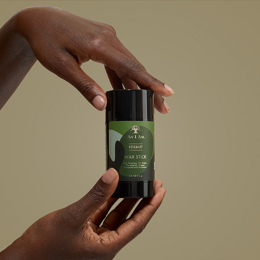 As I Am Rosemary Wax Stick - Mit Rosmarin und Biotin für glatte, geschmeidige Styles. Bändigt Haarsträhnen, verleiht Glanz und sorgt für flexiblen Halt. Ideal für Kanten und Styling. 2,7 Unzen Stick zum Aufdrehen.