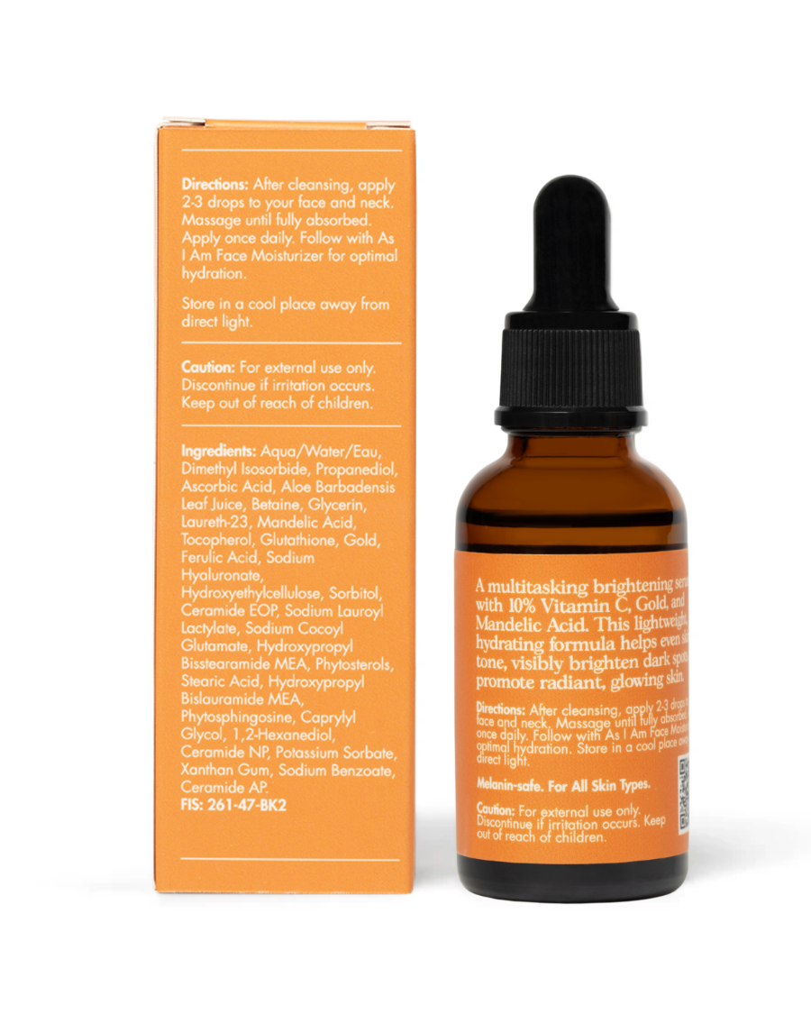 Hautpflegeflasche mit Tropfer und Verpackung auf weißem Hintergrund