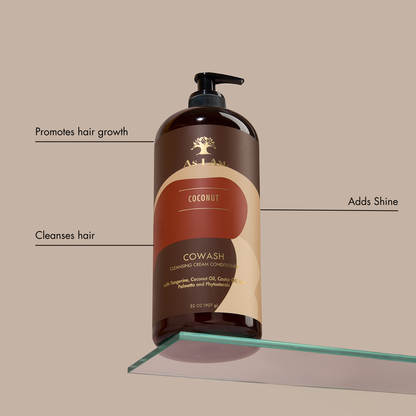 Cowash-Reinigungscreme-Conditioner-Flasche auf beigem Hintergrund