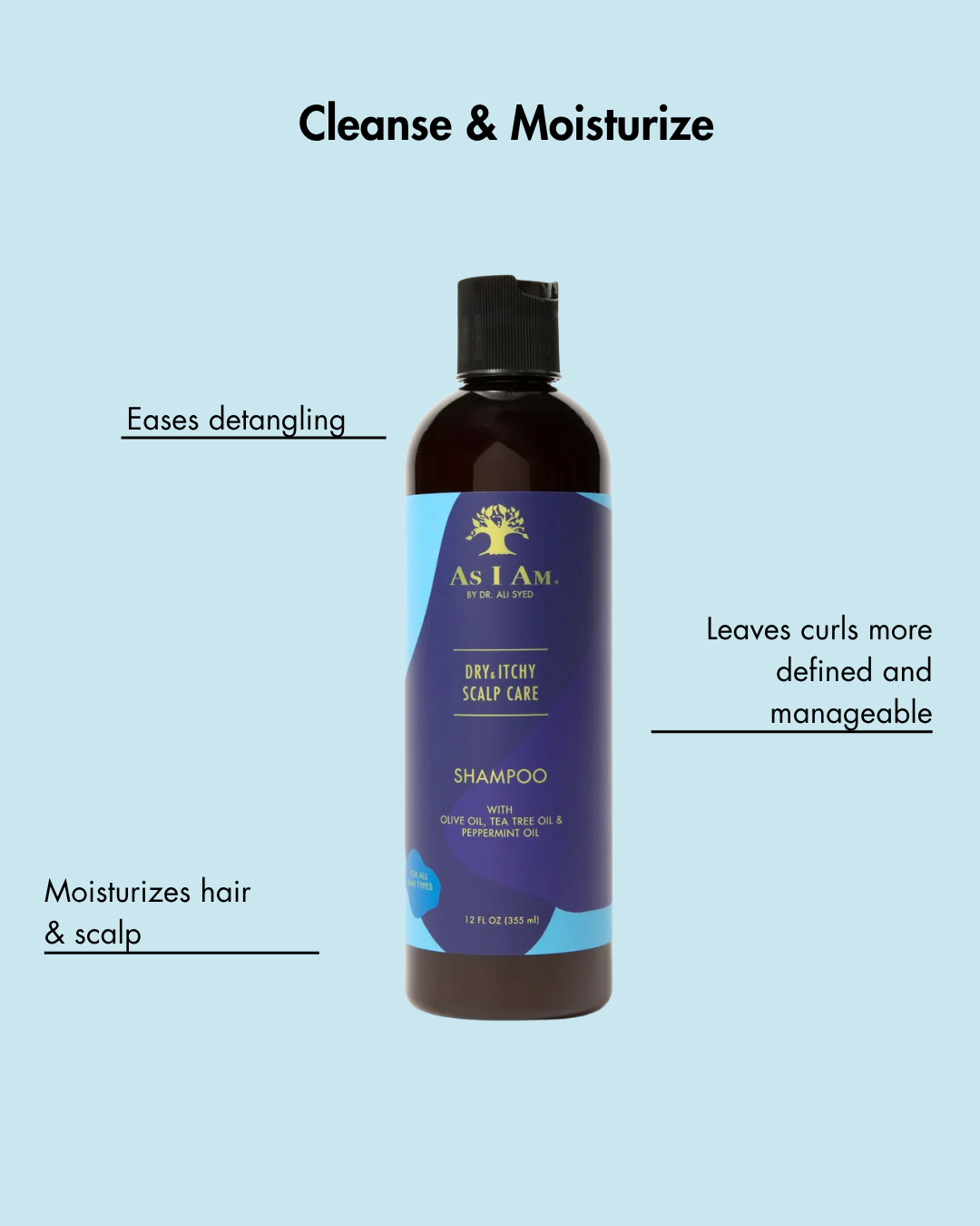 Shampoo zur Pflege trockener & juckender Kopfhaut