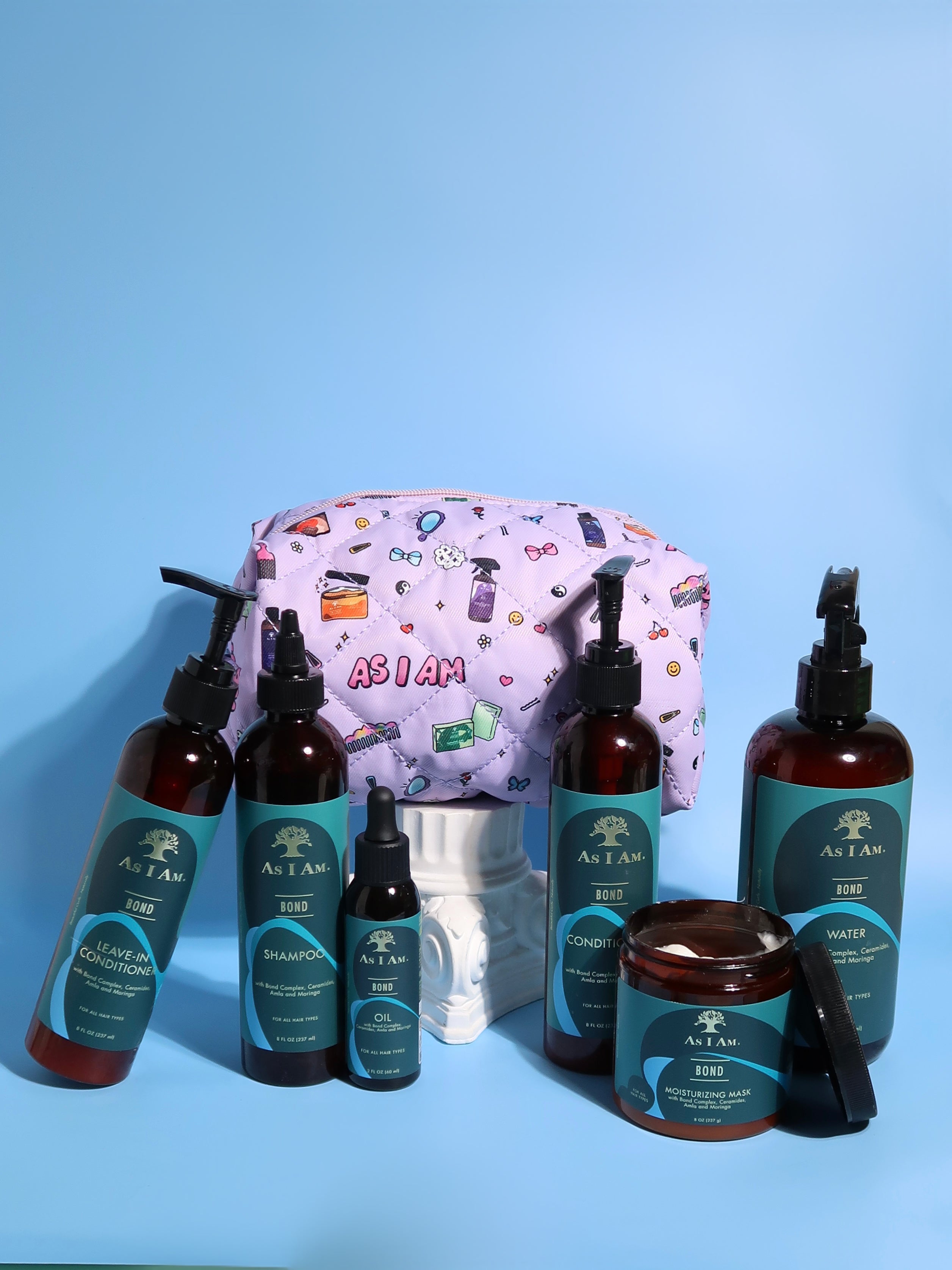 Kosmetiktasche der Marke As I Am - stilvolle Reisetasche mit Reißverschluss zur Aufbewahrung von Haarpflege- und Kosmetikartikeln