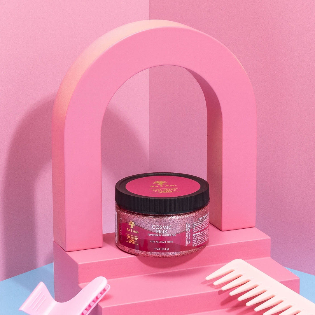 Die As I Am Curl Color Glitter Collection bietet lebendige, temporäre Haarfarben mit einem schimmernden Finish für Locken und Haarspitzen.